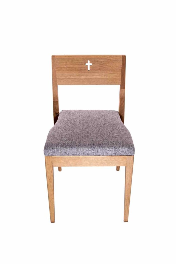 ZOE church chair wooden oak from behind